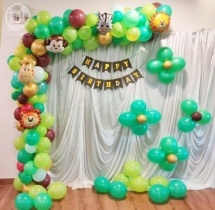 party artists Simple Jungle BirthdayBalloon Decoration